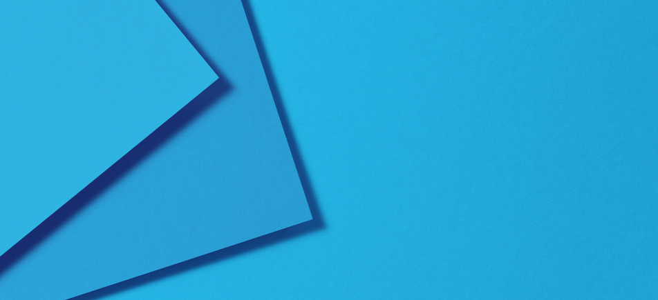 Abstract Monochrome Blue Color Papers Geometry Flat Lay Composition Banner Background
